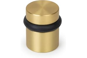 Mega Handles Floor Door Stopper, Quickly Installed Wall Protector, Wall Protectors from Door Knobs, Floor Door Stop with Mounting Hardware Included - Satin Brass - 1.5 Inch