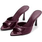 Wnshonzy Heeled Sandals For Women Pointed Open Toe High Heels Stiletto Pumps Mule Slip on Sexy Trendy Slingback