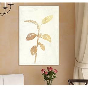 Golden Plant on Grunge Background