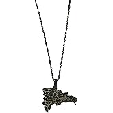 Dominican Republic city Map Pendant Necklace Stainless Steel