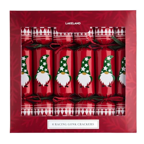 6 Lakeland Racing Gonk Christmas Crackers With Reusable Cracker Game