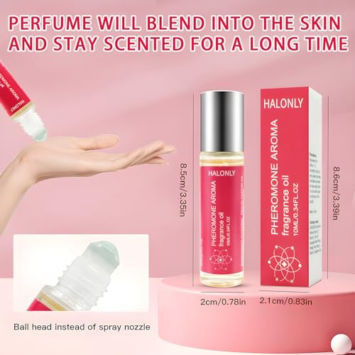Roll-On Pheromone Perfume for Women, rollerball perfume, travel perfume, clean perfume Long-Lasting Pheromone-Infused Essential Oil - 0.34 fl.oz (10mL)