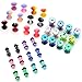 PiercingJ 36pcs Candy Colors Spots Acrylic Ear Stretching Plugs Kit and Double-flared Thin Silicone Saddle Tunnels Set