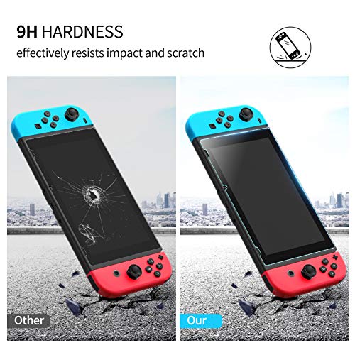 SmartDevil-[3 Pack] Screen Protector Tempered Glass for Nintendo Switch,Transparent HD Clear Anti-Scratch Screen Protector Compatible Nintendo Switch,[Enhanced Edition] 2.5D arc edge tempered film