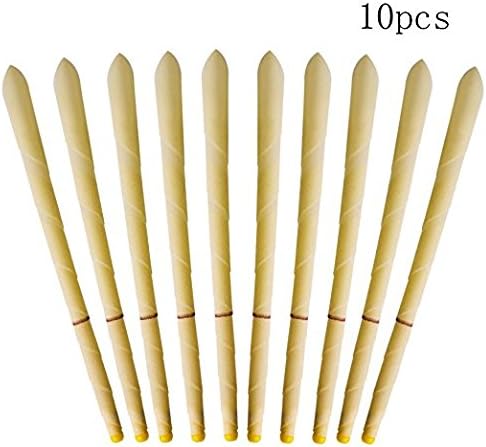 100% Beeswax Non-Toxic Cylinders Candling Cones 10Pack- Protective Disk Included (5)