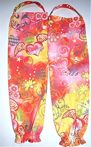 One Plastic Bag Holder, Sugar Skulls or Peace Signs,Retro Cool Metallic Peace Signs,Colorful Rainbow Colored Day of the Dead Bag Holders