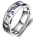 6mm 8mm Tungsten Winter Branch Camouflage Inlay Hunting Ring Wedding Band for Men Women