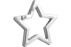 BWESOO Star Shaped Stainless Steel Keychain Clip Carabiner Snap Hook Holder Carabiner Hook Clip Key Holder Carabiner Clip Keychain Carabiners for Keys and Wallet Accessory with Key Chain Rings