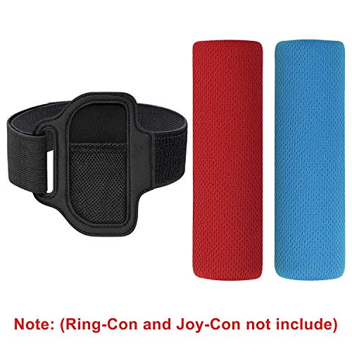 Leg Strap for Nintendo Switch Joycon, Adjustable Elastic Sport Movement Leg Fixing Strap for Nintendo Switch Game with 2 Ring-Con Grips