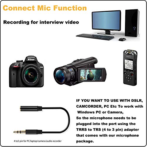 Y Splitter Mic 2-3 Microphones 1/8" TRRS Microphone Splitter(with Trrs to TRS Adapter), 3.5mm Y-Connector 2-3 Headset Headphone Audio Signal Cable