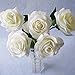 10 Pcs Real Touch Silk Artificial Rose Flowers Silk Gluing PU Fake Flower Home Decorations for Wedding Party or Birthday Garden Bridal Bouquet Flower Saint Valentine's Day Gifts Party Event(White)