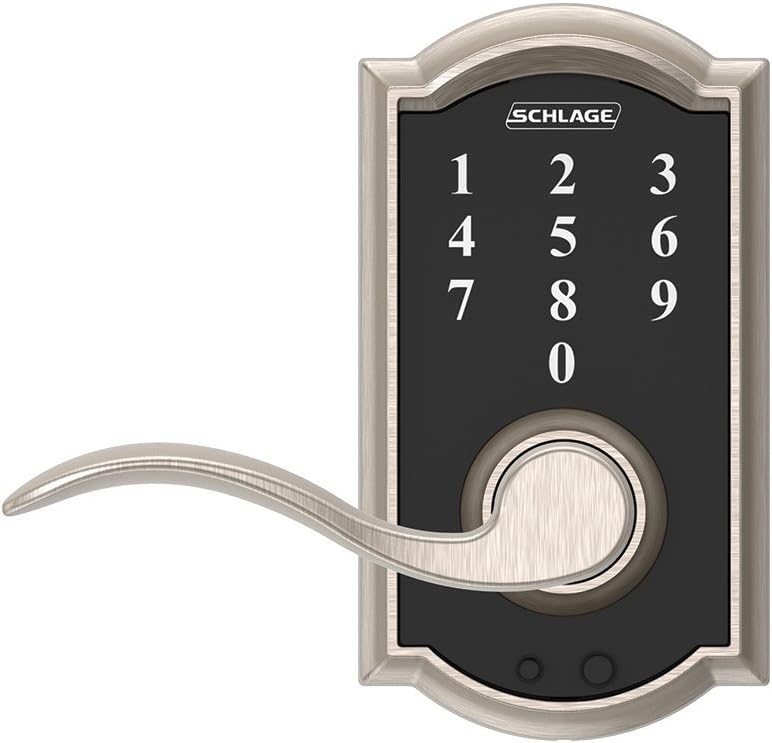 Schlage Touch Camelot Lock with Accent Lever (Satin Nickel) FE695 CAM
