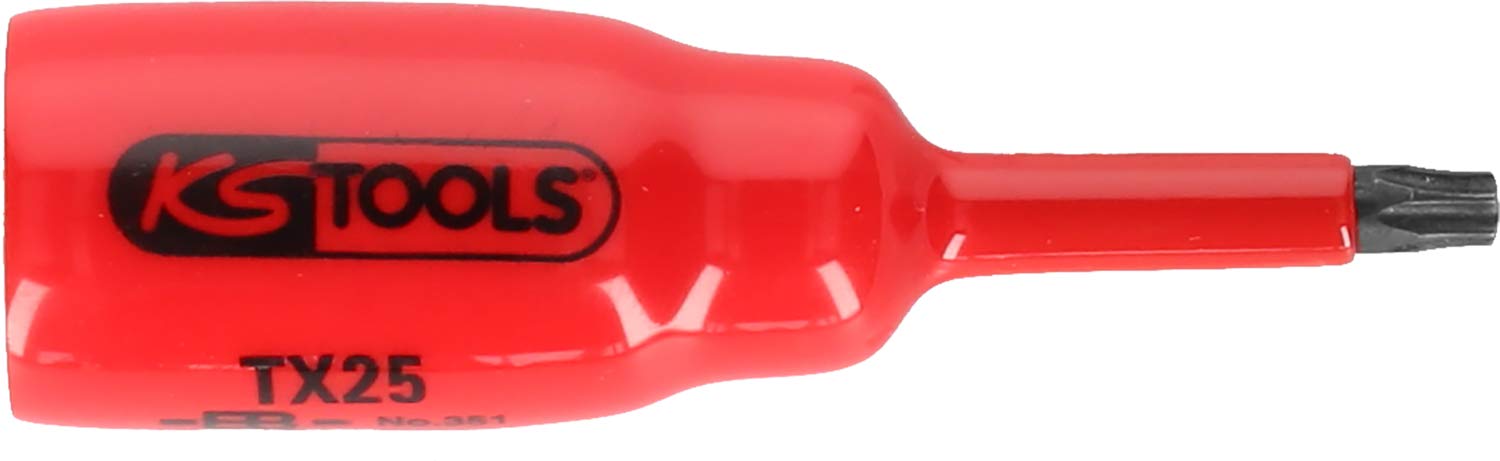 KS Tools 117.2456 3/8" bit Socket with Protective Insulation for Torx Screws, T20, Short