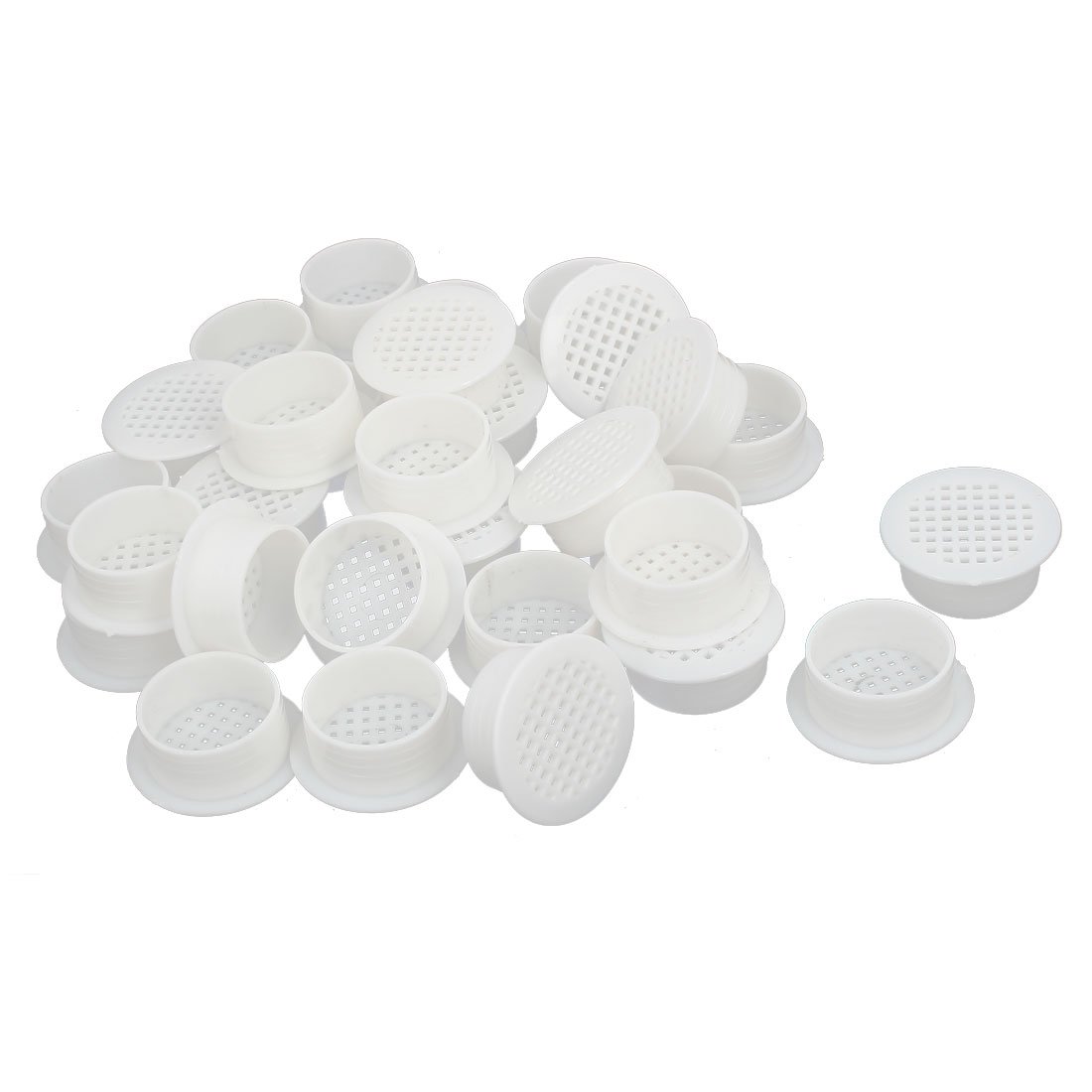 Sourcingmap Shoes Cabinet 35mm Plastic Square Mesh Hole Air Vent Louver Cover White 30pcs
