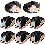 Do it Wiser Compatible Toner Cartridges 2 Set Black Cyan Magenta Yellow For Xerox Phaser 7100 7100N 7100DN - 106R02605 106R02602 106R02603 106R02604 - Black Extra High Yield 10,000 Pages - Color Extra High Yield 9,000 Pages (8 Pack)