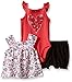 Calvin Klein Baby-Girls Printed Top with Solid Body and Black Shorts, Multi, 12 Months