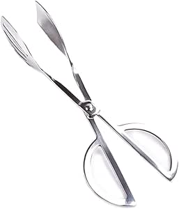 STOBOK Ensalada de Acero Inoxidable Tijera Tongor Cuchara Tenedor Clip