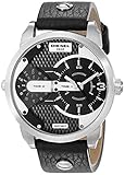 Diesel Men's DZ7307 Mini Daddy Stainless Steel Black Leather Watch