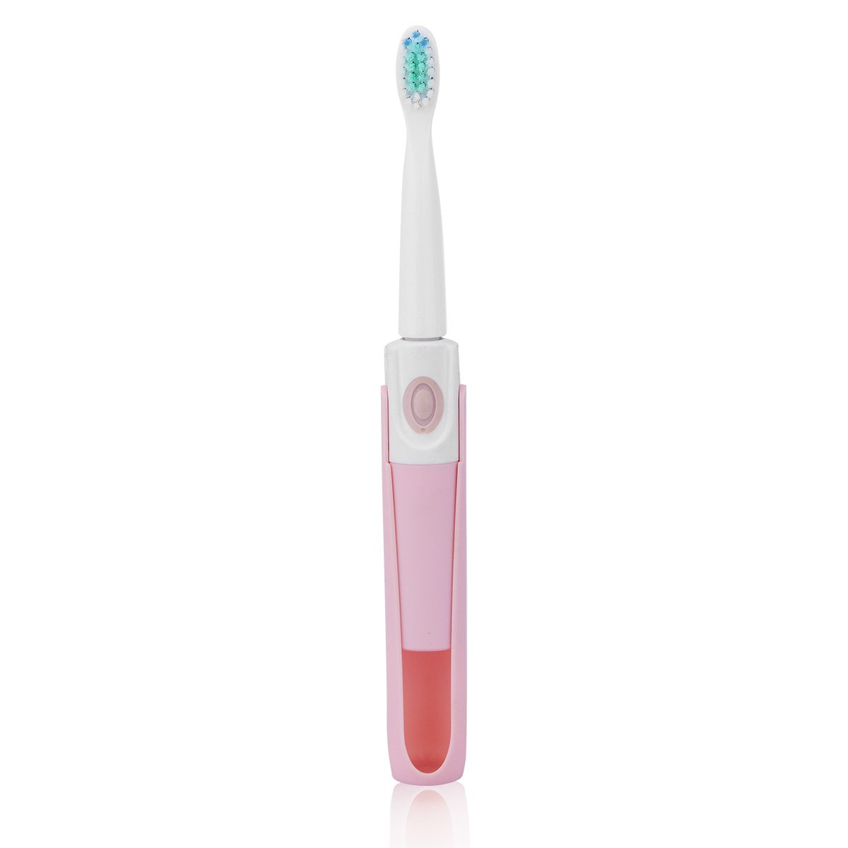 Electric Toothbrush for Home or Travel, SARMOCARE Travel Toothbrush with 2 Replacement Heads (Pink)
