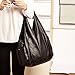 XMRSOY Handbag For Women,Large Slouchy Hobo Bag Soft Washed PU Leather Purse Amazing Multi Pocket Totes (Black)