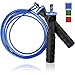 Ballistyx Jump Rope with Adjustable Speed Cable & Contoured Ball Bearing Handles - Best for Exercising, Boxing & MMA, Home Fitness & Sports Training (Blue)