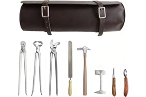 ProRider USA 8 Piece Horse Shoe Farrier Hoof Grooming Tool Nipper Kit w/Leather Bag 98499C