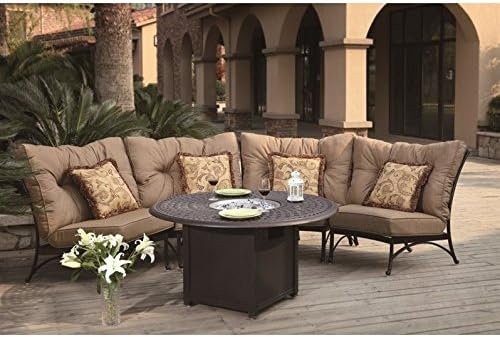 Amazon Com Darlee Santa Anita 5 Piece Patio Fire Pit Sofa Set In