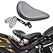 KaTur Black Leather Solo Seat 3Inch Spring Mounting Bracket Kit for Harley Harley Honda Yamaha Kawasaki Suzuki Sportster Bobber Chopper