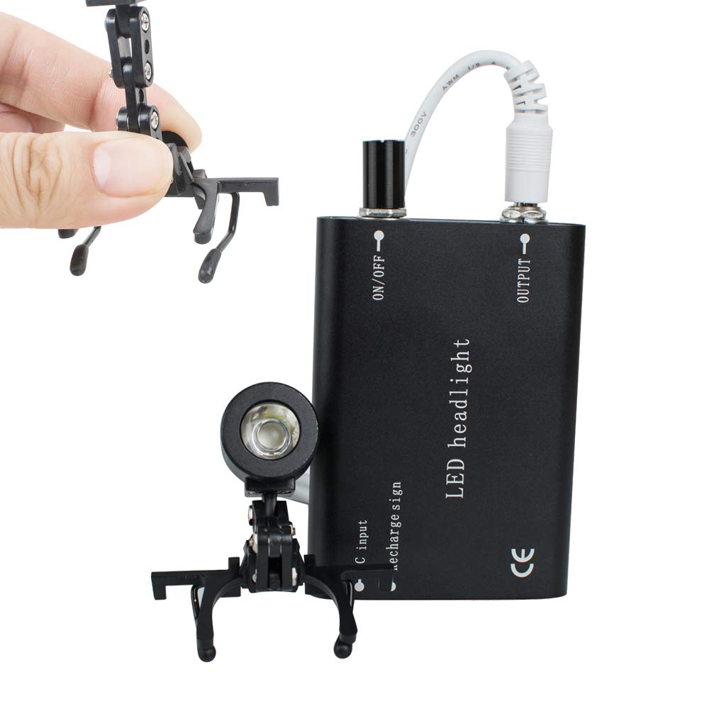 Photo 1 of Fencia LED Dental Headlight, Portable Surgical Medical Head Light Lamp, Rechargeable High Brightness LED Headlamp with Universal Clips on Loupes/Glasses - US Shipping
