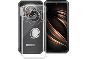 HGJTF Phone Case for Oukitel WP21 Case (6.78 Inch), with 360 Degree Rotation Finger Ring Kickstand, Clear Silicone Shockproof X Anti-Scratch Shell TPU Bumper Soft Cover for Oukitel WP21