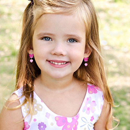 image for Lideemo Baby Girl Clip-on Earrings,7 Pairs Little Girl Kids Shiny Prin