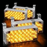 koolertron 88 LED Flashing Emergency Strobe Lights for Front Grille/Deck ,Amber
