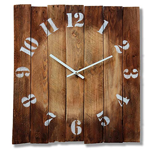 Amazon Com Square Wood Rustic Wall Clock 20 Inch Silent Non