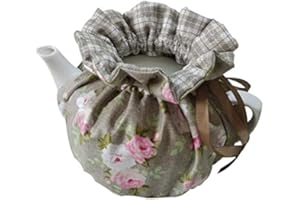 YANGSHINE Vintage Floral Tea Cozy, Cotton Dust Proof Insulated Decorative Teapot Cover for Home Kitchen Table, (Color #3)
