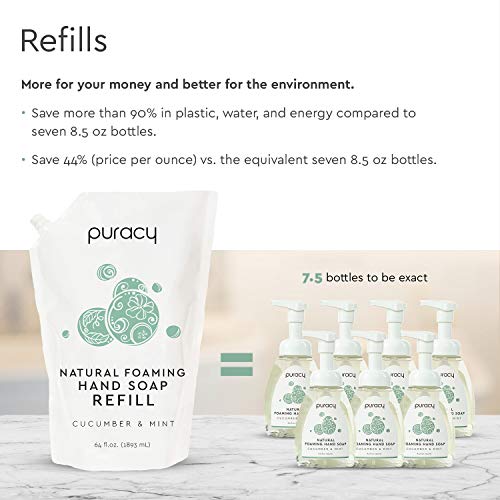 Puracy Foaming Hand Soap Refill, 98.6 PlantBased, SulfateFree