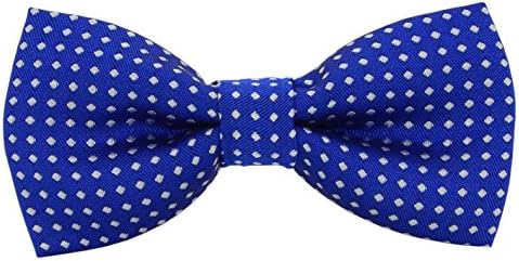 Puppy/Kitten Bow Tie Collar, Adjustable Pet Bowtie for Small Cat Medium Dog for Birthday/Christmas Party D-T-3 (Royal Blue with White Dot)