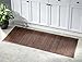 mDesign Water-Resistant Bamboo Floor Mat for Bathroom - Extra Large, Mocha Brown