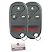 2X KeylessOption Key Fob Replacement for 1998 1999 2001 2002 2003 Honda Accord Acura TL Remote, 4-Button KOBUTAH2T, Programming Guide Included