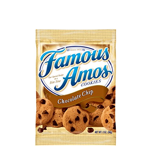 Famous Amos Cookies, Chocolate Chip, 2 oz Snack Pack, 42 Packs/Carton (1 carton)