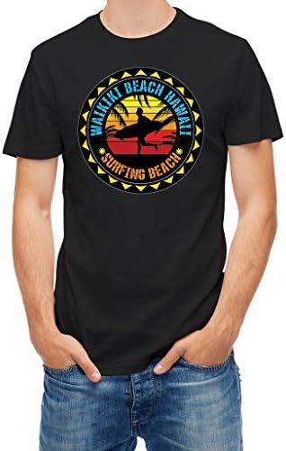Tshirt Waikiki Beach Hawai Souvenir Memorabilia Su Black S