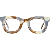 FYTOO thick framed tortoiseshell reading glasses, anti blue light acetate fiber reading glasses, unisex large oval glasses