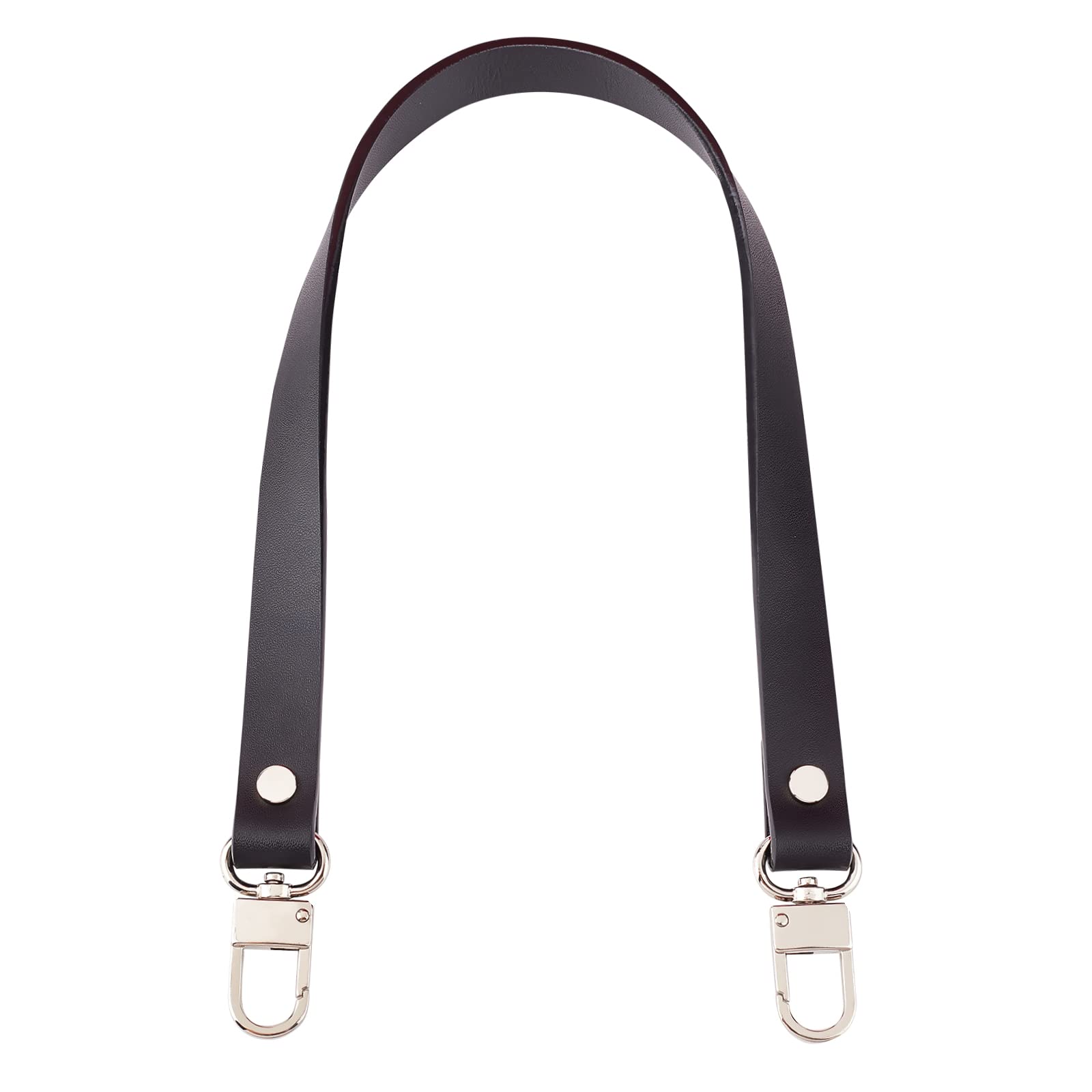 WADORN Cowhide Handbag Handles, 54 cm Leather Shoulder Bag Strap Genuine Leather Purse Handles Tote Bag Strap Replacement with Swivel Clasps for DIY Bag Purse Making Accessories, Black
