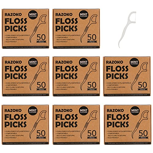 Dental Floss PicksVegan,EcoFriendly, Sustainable Dental Flossers(400 Count) Mint Pricepulse