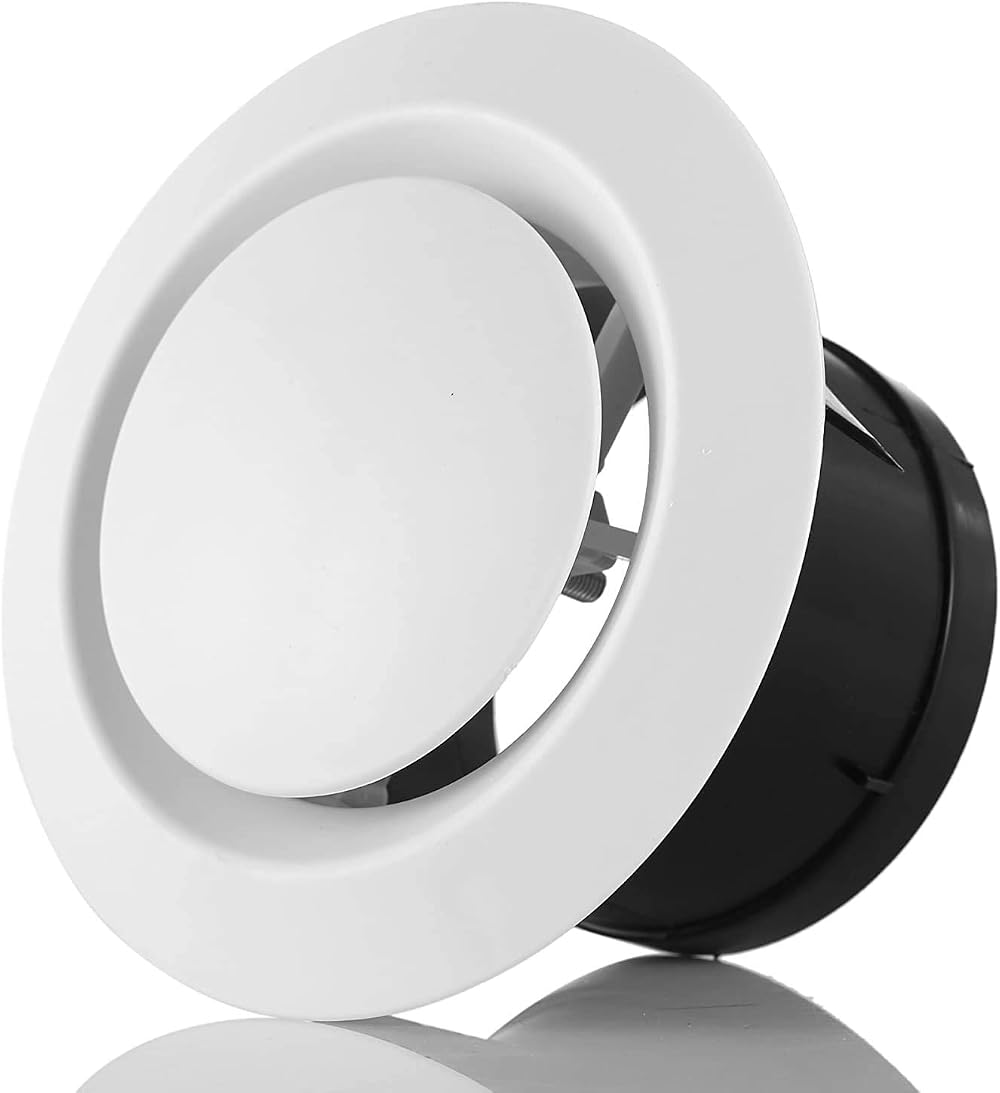 Hon&Guan 4 Inch Adjustable Round Air Vent Cover 100mm Ceiling Vent