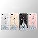 Unov Case Compatible with iPhone 8 Plus iPhone 7 Plus Case Clear with Design Embossed Pattern TPU Soft Bumper Shock Absorption Slim Protective Case 5.5 Inch (Watercolor Castle)