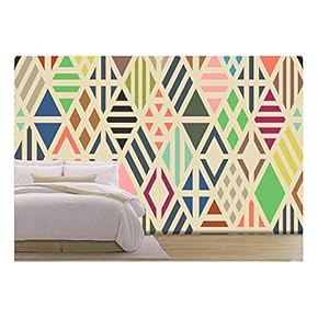 Rhombuses Seamless Pattern. Geometric Background. - Removable Wall Mural | Self-Adhesive Large Wallpaper - 66x96 inches