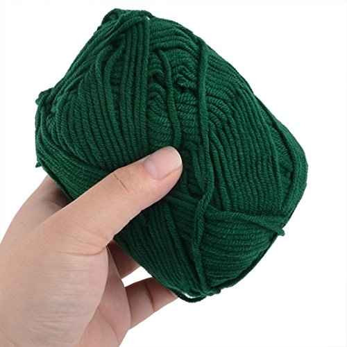 uxcell Festival Gift DIY Scarf Sweater Hat Knitting Sewing Yarn String Cord 100g 2pcs Dark Green
