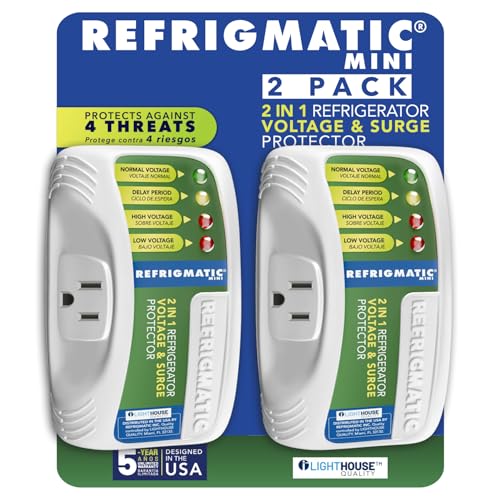 Getue Refrigmatic WS-36300 Electronic Surge Protector for Refrigerator – Up to 27 cu. ft. (2 Pack)