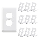 ELEGRP Duplex Receptacle Wall Plate, 1-Gang Mid