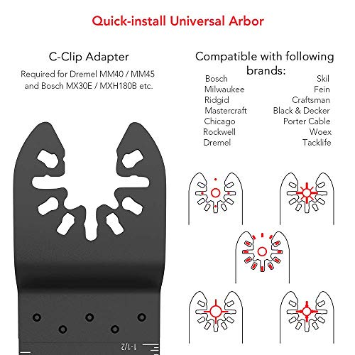 HOTBEST 10pcs Japan Tooth Universal Wood Oscillating Multi Tool Quick Release Saw Blades for Fein Multimaster, Dremel Multi-Max, Dewalt, Craftsman, Ridgid, Makita, Milwaukee, Rockwell, Ryobi